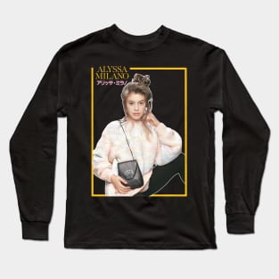 Alyssa Milano / 80s Styled Aesthetic Retro Design Long Sleeve T-Shirt